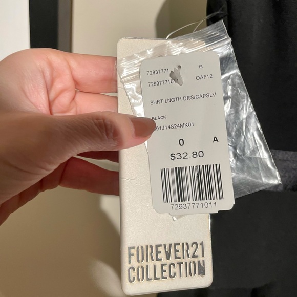 SOLD-Black Mesh Top Dress with Swiss dots details - Picture 7 of 7